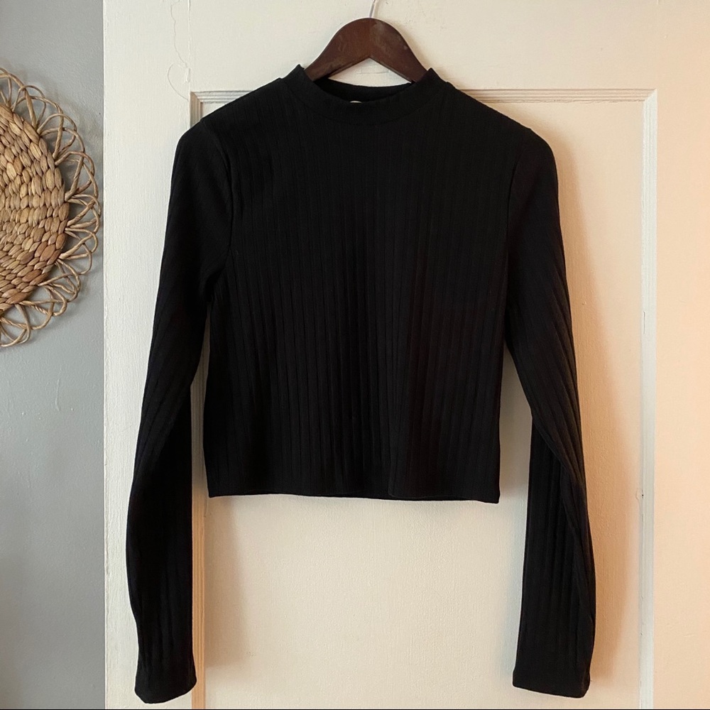 Express black mock neck long sleeve top